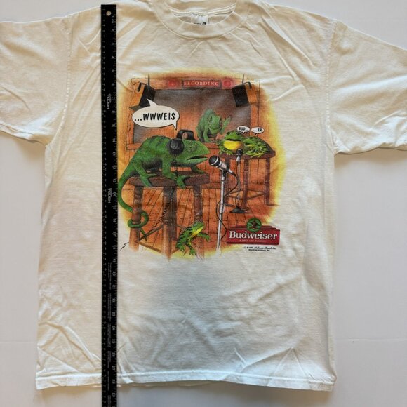 Vintage 90's Budweiser 1998 Frog King of Beers Promo Funny Size XL White Tee - Picture 5 of 6